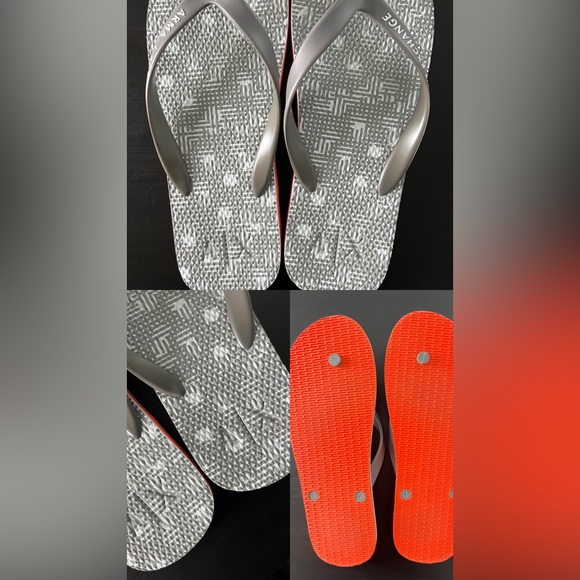 ARMANI EXCHANGE AX Men's Flip Flops Grey/Orange Size 11-12 - Picture 1 of 4